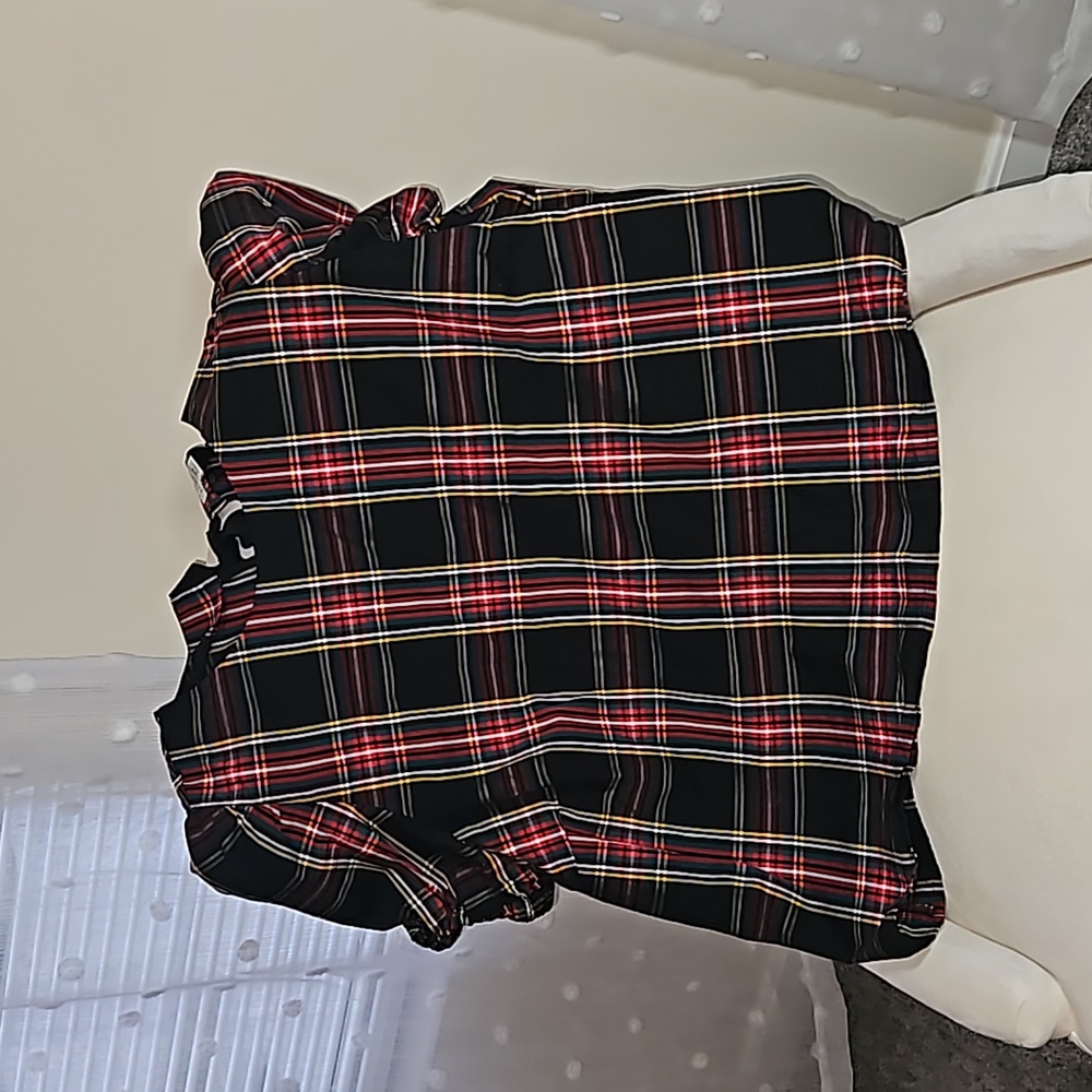 J. Crew checkered top with bow tie neckline